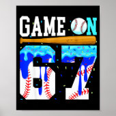 Game On 67 Baseball Drip Six Seven Meme 6 7 Birthd Poster (Voorkant)