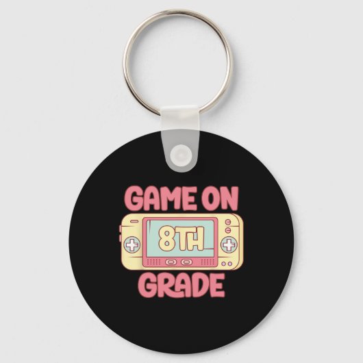 Game On 8e klas Cool videospel Ck naar school kind Sleutelhanger (Voorkant)