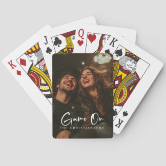 Game On Aangepaste Foto & Naam Pokerkaarten