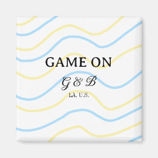 Game on add couple name wedding party place city g magneet