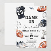 Game On American Football Birthday  Kaart (Voorkant / Achterkant)