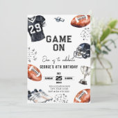 Game On Amerikaanse Voetbal Verjaardag  Kaart (Staand voorkant)