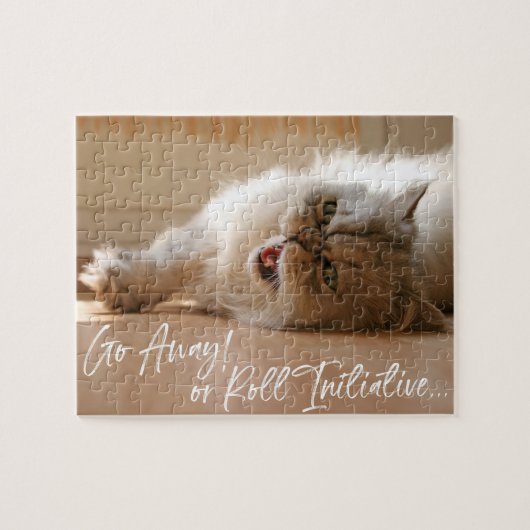 Game On | Angry Go Away RPG Roleplayer Cat Photo Legpuzzel (Horizontaal)