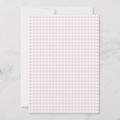 Game On Baseball Bow Pink Gingham Preppy 5th  Kaart (Achterkant)