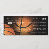 Game On! Basketbal ✡ Bar Mitswa Kaart (Achterkant)