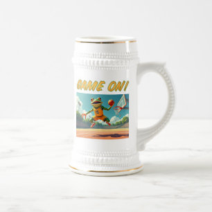 Game On Basketbal Kikker linker hand stein Bierpul