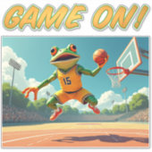 Game On Basketball Frog contour sticker (Voorkant)