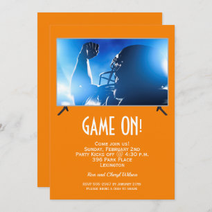 Game on Big Screen Football Game Invitations