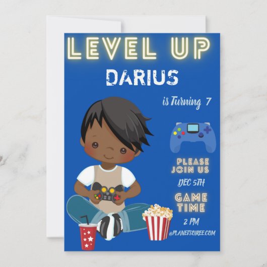 Game On Birthday Invitation Kaart (Voorkant)