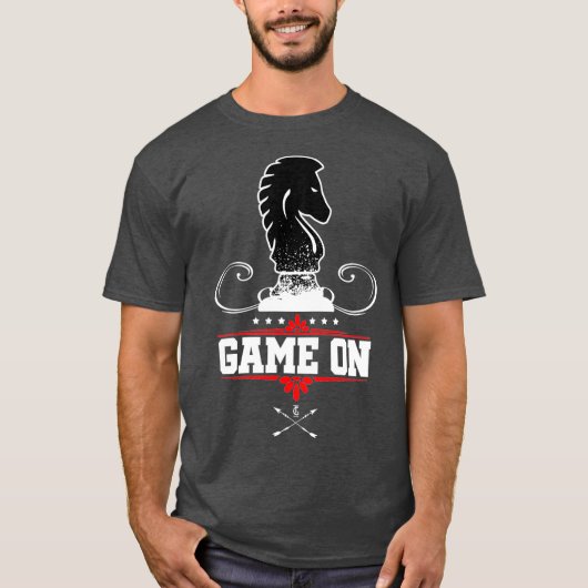 Game on Checker Game Knight Piece Cool Chess T-shirt (Voorkant)
