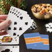 GAME ON Citaat Mooie Aangepaste Monogram Blauw Ora Pokerkaarten (Insitu)