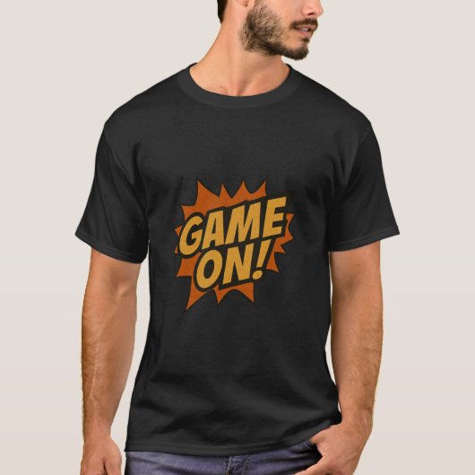 GAME ON! Comic Burst · Gamer Wall Poster T-shirt (Voorkant)