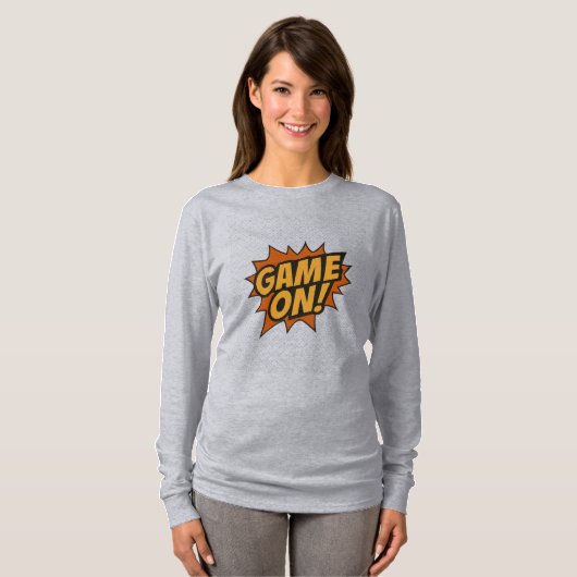 GAME ON! Comic Burst · Gamer Wall Poster T-shirt (Voorkant volledig)
