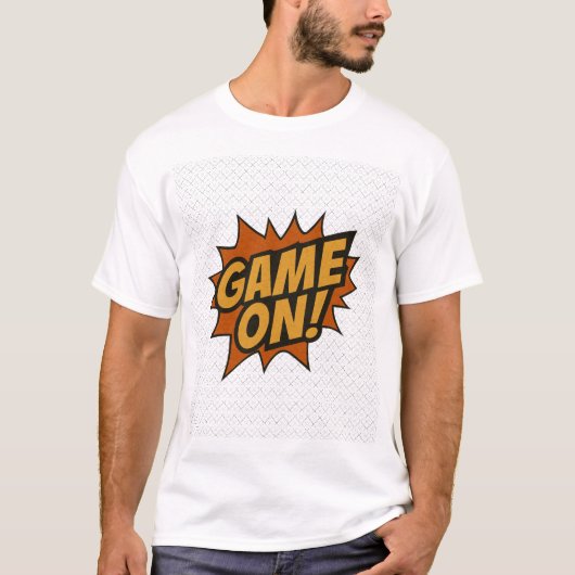 GAME ON! Comic Burst · Gamer Wall Poster T-shirt (Voorkant)