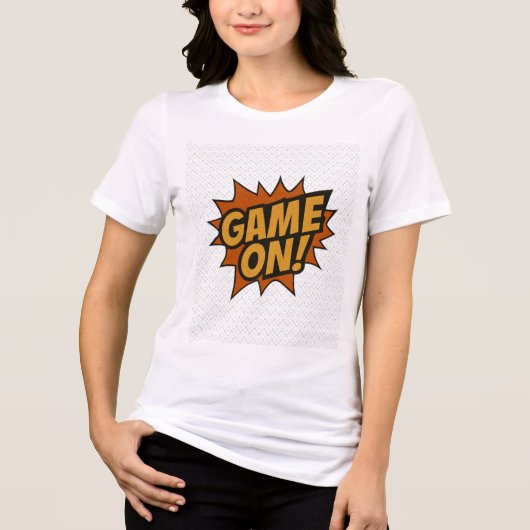 GAME ON! Comic Burst · Gamer Wall Poster Tri-Blend Shirt (Voorkant)