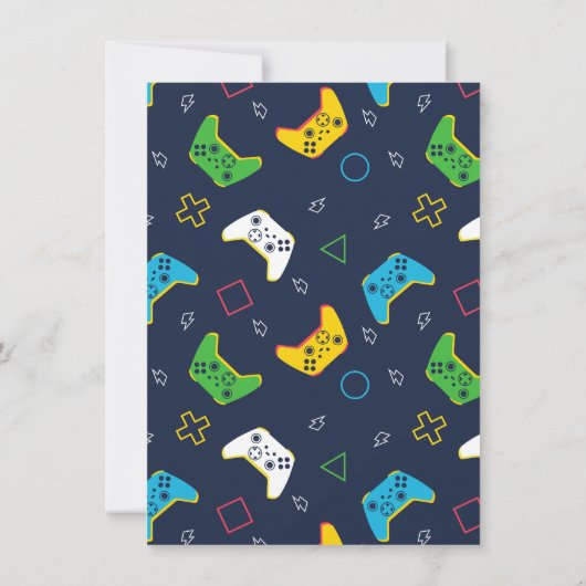 Game On | Cool Video Game Boy Verjaardagsfeestfoto Kaart (Achterkant)