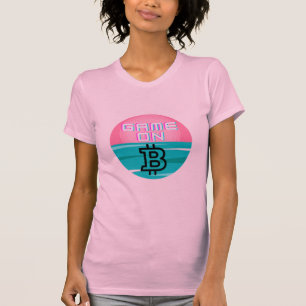 GAME ON crypto Tshirt cadeau bitcoin ROZE
