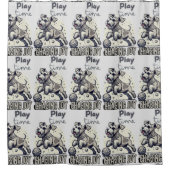 Game On: de speelse balachtervolging van Grey Pup Douchegordijn (Voorkant)