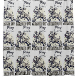 Game On: de speelse balachtervolging van Grey Pup Douchegordijn