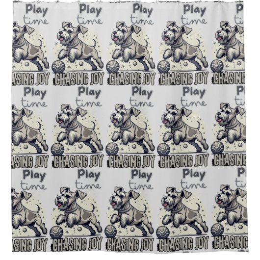 Game On: de speelse balachtervolging van Grey Pup Douchegordijn (Voorkant)