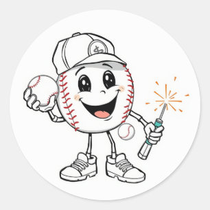 Game On! De ultieme sportmascotte: Bash the Base Ronde Sticker