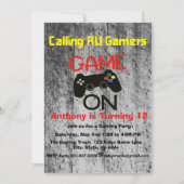 GAME ON...een videogame verjaardagsfeestje Kaart (Voorkant)