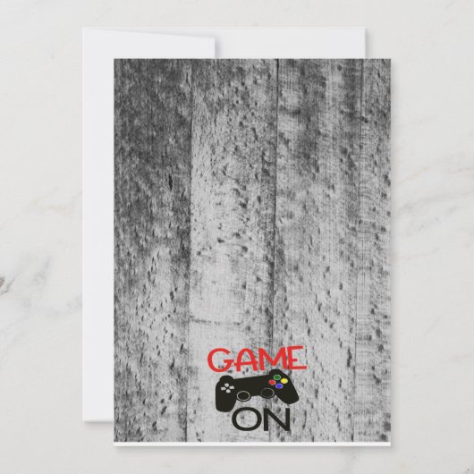 GAME ON...een videogame verjaardagsfeestje Kaart (Achterkant)