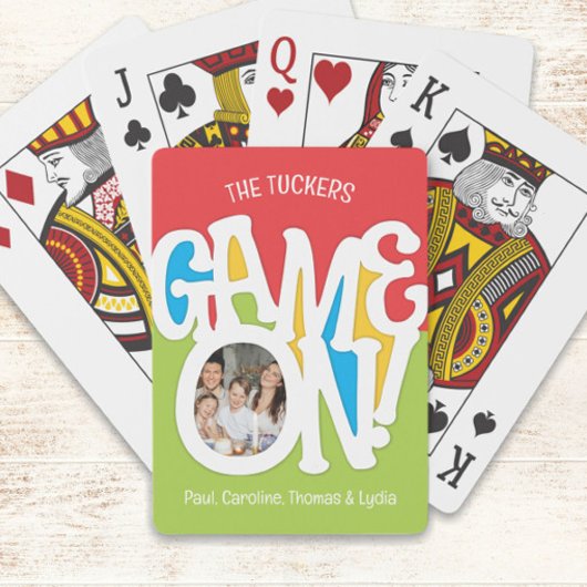 Game ON! Familiefoto Schattige & Kleurrijk Pokerkaarten