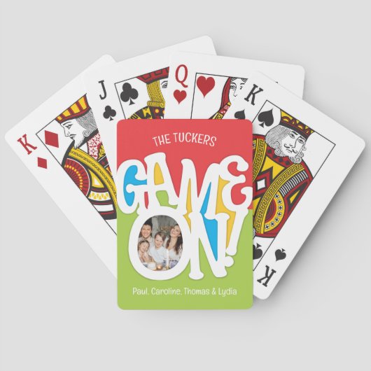 Game ON! Familiefoto Schattige & Kleurrijk Pokerkaarten (Achterkant)