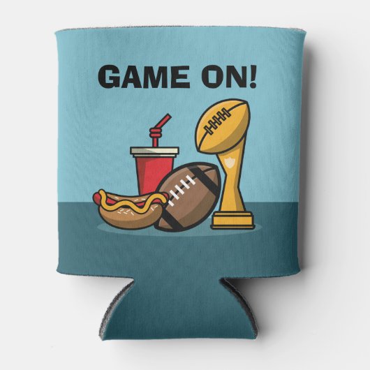 Game on Food and Football Trophy Blikjeskoeler (Voorkant)
