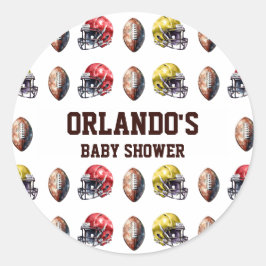 Game On Football Baby shower Ronde Sticker