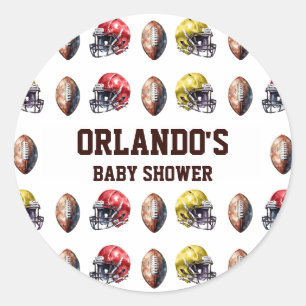 Game On Football Baby shower Ronde Sticker