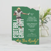 Game On Football Player op Groen Kaart (Staand voorkant)