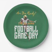Game On Football Player op Groen Papieren Bordje (Voorkant)