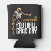 Game On Football Player op zwart Blikjeskoeler (Achterkant)