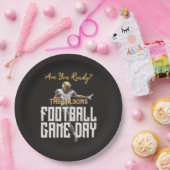 Game On Football Player op zwart Papieren Bordje (Feest)