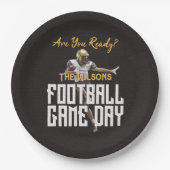 Game On Football Player op zwart Papieren Bordje (Voorkant)