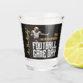 Game On Football Player op zwart Shot Glas (Voorkant)