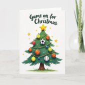 Game On for Christmas Holiday Card Kaart (Voorkant)
