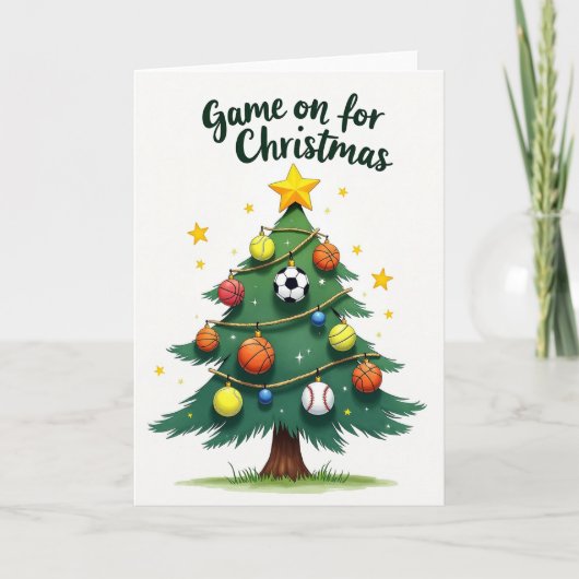 Game On for Christmas Holiday Card Kaart (Voorkant)