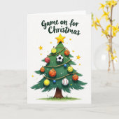 Game On for Christmas Holiday Card Kaart (Gele Bloem)