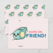 Game On Friend Valentine Card Feestdagenkaart (Voorkant / Achterkant)