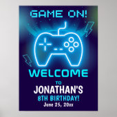 Game on, Fun Birthday Boy Poster (Voorkant)