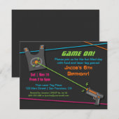 Game On Fun Laser Label Verjaardagsfeest Kaart (Voorkant / Achterkant)