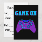 Game On Gamer Party nodigt uit (Voorkant / Achterkant)