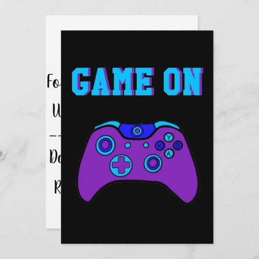 Game On Gamer Party nodigt uit (Voorkant / Achterkant)