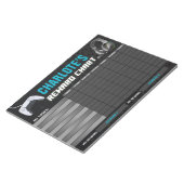 Game On Gaming Neon Blue Reward Chart Gepersonalis Notitieblok (Schuin)