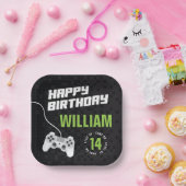 Game on Gaming Neon Green, elke nieuwe dag Papieren Bordje (Feest)