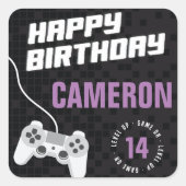 Game on Gaming Neon Green, elke zondag Vierkante Sticker (Voorkant)