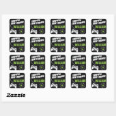 Game on Gaming Neon Green, elke zondag Vierkante Sticker (Vel)